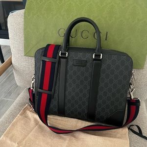 Gucci GG Black Supreme Briefcase Bag